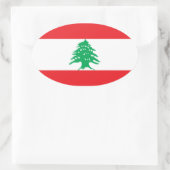 Libanon/libanesische Flagge Ovaler Aufkleber (Tasche)