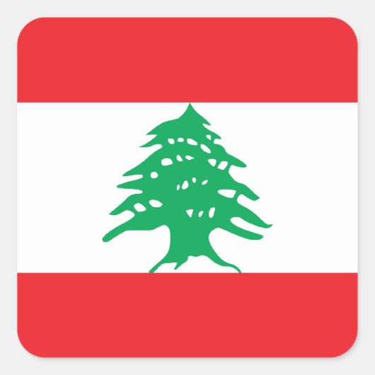 Libanon/libanesische Flagge Quadratischer Aufkleber (Vorderseite)