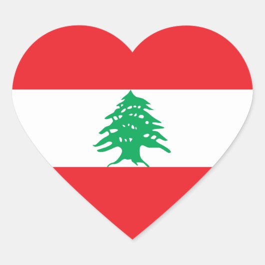 Libanon/libanesische Herzenflagge Herz-Aufkleber (Vorderseite)
