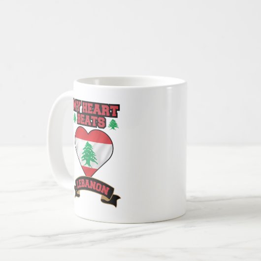 Libanon - Liebe der Herzenflagge Kaffeetasse (Vorderseite Links)