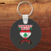 Libanon - Liebe der Herzenflagge Schlüsselanhänger (Vorderseite)