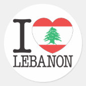Libanon Liebe v2 Runder Aufkleber (Vorderseite)