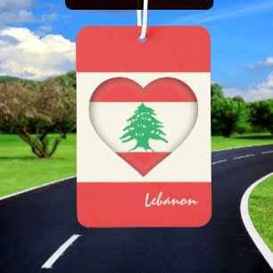 Libanon Lufterfrischer, Herz, libanesische Flagge Autolufterfrischer