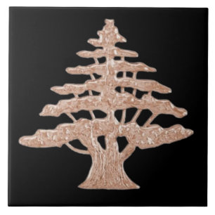 Libanon Maronite Golden Cedar Tree Wall Tile Fliese