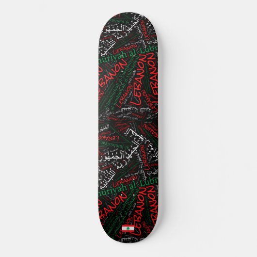Libanon Nationaler Stolz Wordcloud Skateboard (Vorderseite)