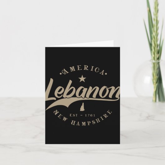 Libanon New Hampshire Karte (Vorderseite)