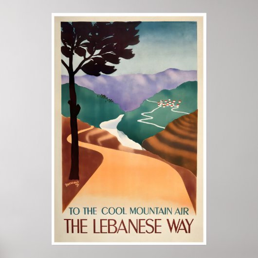 Libanon Reiseplakat Vintage Libanesische Kunst Poster (Vorne)