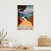 Libanon Reiseplakat Vintage Libanesische Kunst Poster (Küche)