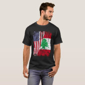 Libanon Roots Halb-Amerikanisches Flaggenlibanon T-Shirt (Vorne ganz)
