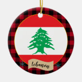 Libanon, Roter Büffel, kariert und libanesische Fl Keramik Ornament (Vorne)