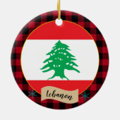 Libanon, Roter Büffel, kariert und libanesische Fl Keramik Ornament (Hinten)