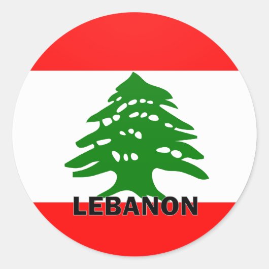Libanon Roundel-Qualitätsflagge Runder Aufkleber (Vorderseite)