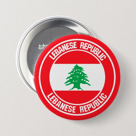 Libanon-Runde Button (Vorne & Hinten)