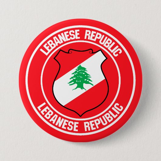 Libanon-Runde Button (Vorderseite)