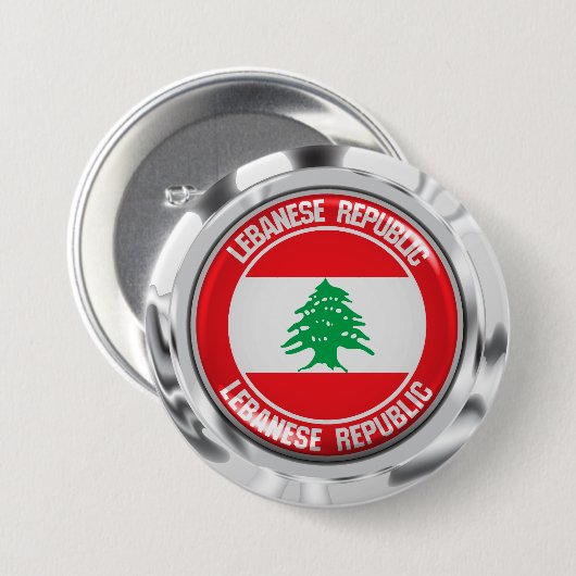 Libanon-Runde Button (Vorne & Hinten)
