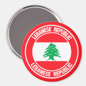 Libanon-Runde Magnet (Vorderseite/Rückseite)