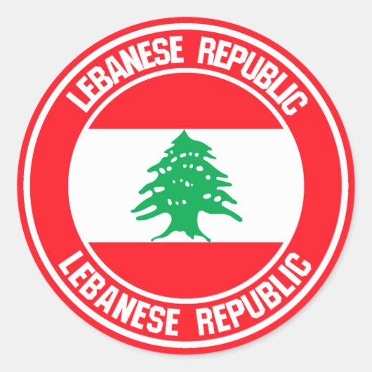 Libanon-Runde Runder Aufkleber (Vorderseite)