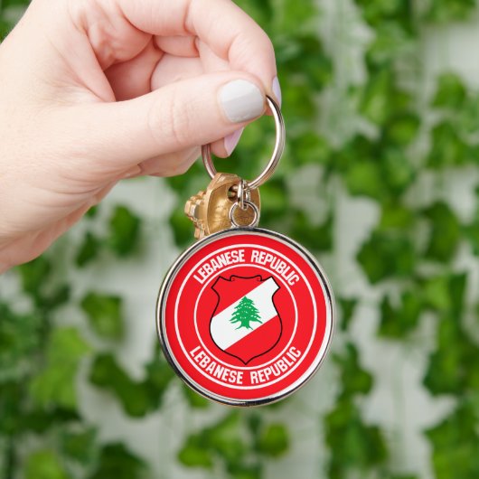 Libanon-Runde Schlüsselanhänger (Hand)
