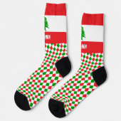 Libanon Socken, libanesische Flaggenfarben / Sport Socken (Linkes Detail)