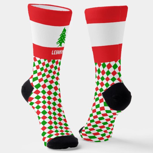 Libanon Socken, libanesische Flaggenfarben / Sport Socken (Gewinkelt)