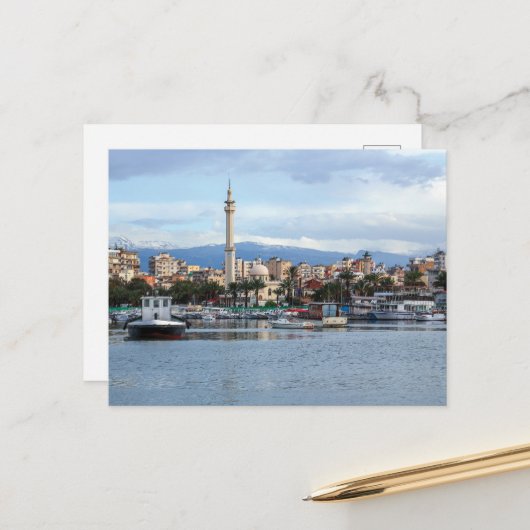 Libanon Tripoli Al Mina Fischerboote in der Altsta Postkarte (Vorderseite/Rückseite Beispiel)