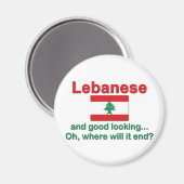 Libanon und gut aussehend magnet (Vorderseite/Rückseite)