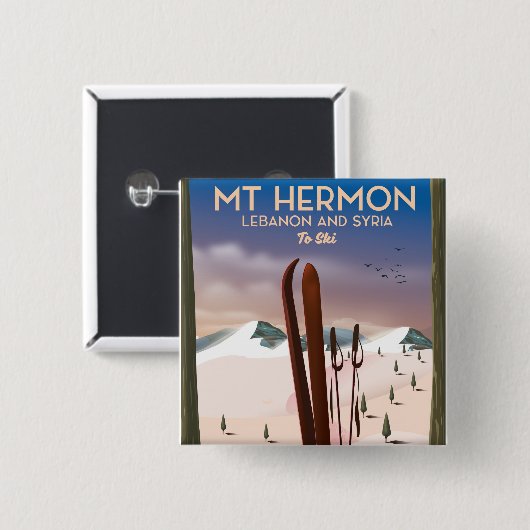 Libanon und Syrien Berg Hermon Ski Button (Vorne & Hinten)