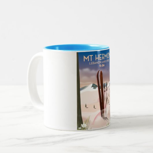 Libanon und Syrien Berg Hermon Ski Zweifarbige Tasse (Vorderseite Links)
