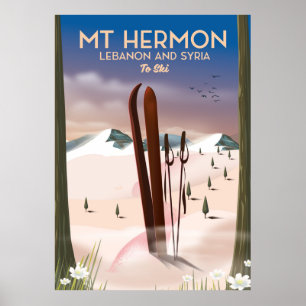 Libanon- und SyrienMt Hermon Ski Poster