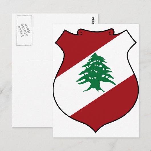 Libanon-Wappen Postkarte (Vorne/Hinten)