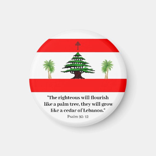 Libanon-Zeder, Psalm 92: 12 Magnet (Vorne)