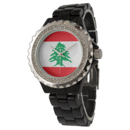 Libanonflagge Armbanduhr