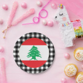 Libanonflagge, Büffel kariert & Libanesische Flagg Pappteller (Party)