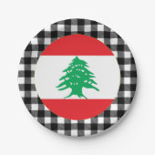 Libanonflagge, Büffel kariert & Libanesische Flagg Pappteller (Vorderseite)
