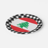 Libanonflagge, Büffel kariert & Libanesische Flagg Pappteller (Schrägansicht)