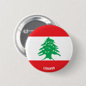 Libanonflagge Charming Patriotic Button (Vorne & Hinten)