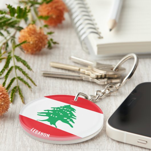 Libanonflagge Charming Patriotic Schlüsselanhänger (Vorderseite rechts)