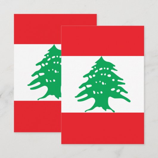 Libanonflagge Dankeskarte (Vorne/Hinten)
