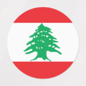 Libanonflagge Etiketten (Design 2)