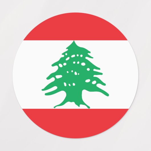 Libanonflagge Etiketten (Design 2)