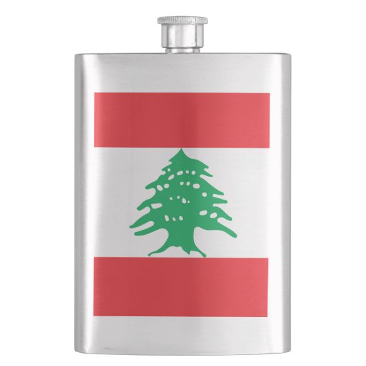 Libanonflagge Flachmann (Vorderseite)