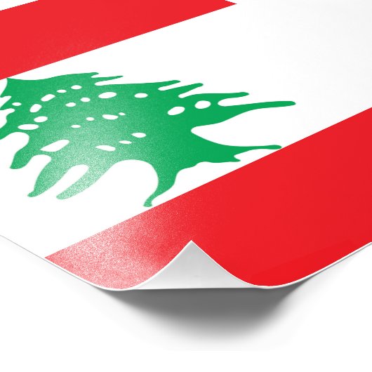 Libanonflagge Fotodruck (Ecke)