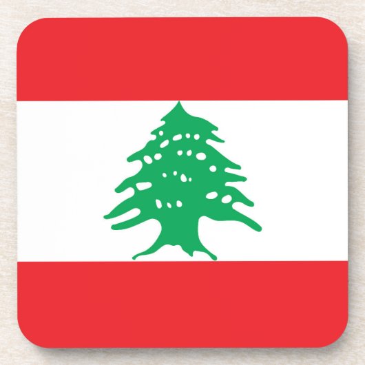 Libanonflagge Getränkeuntersetzer (Vorderseite)