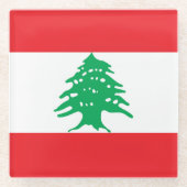 Libanonflagge Glasuntersetzer (Vorderseite)