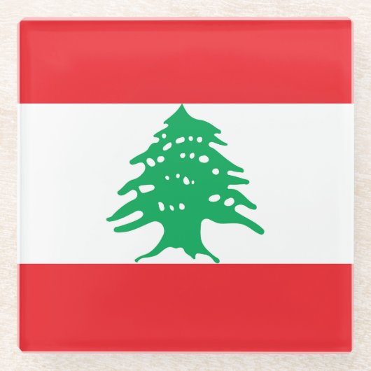 Libanonflagge Glasuntersetzer (Vorderseite)