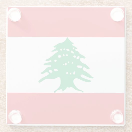 Libanonflagge Glasuntersetzer (Rückseite)