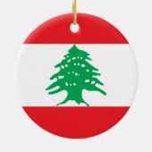 Libanonflagge Keramik Ornament (Hinten)