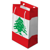 Libanonflagge Kleine Geschenktüte (Rückseite Schrägansicht)
