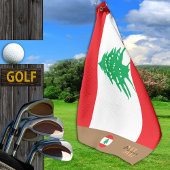 Libanonflagge & Libanon mit Monogramm / Golftücher Golfhandtuch