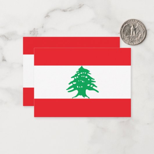 Libanonflagge Mitteilungskarte (Vorderseite/Rückseite Beispiel)